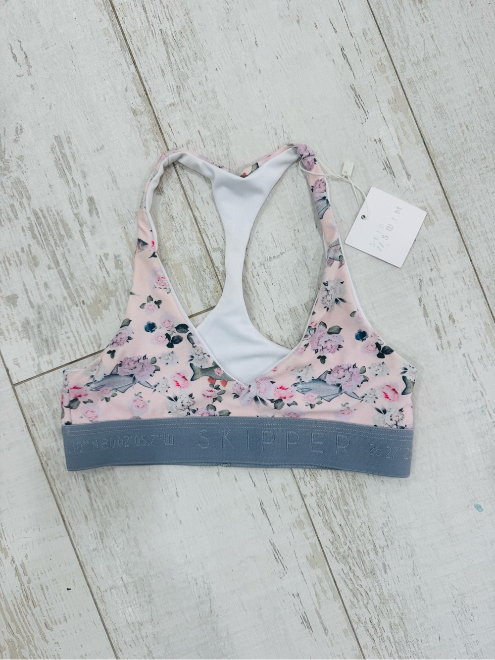 Pink Fish & Floral Racerback Swim Top